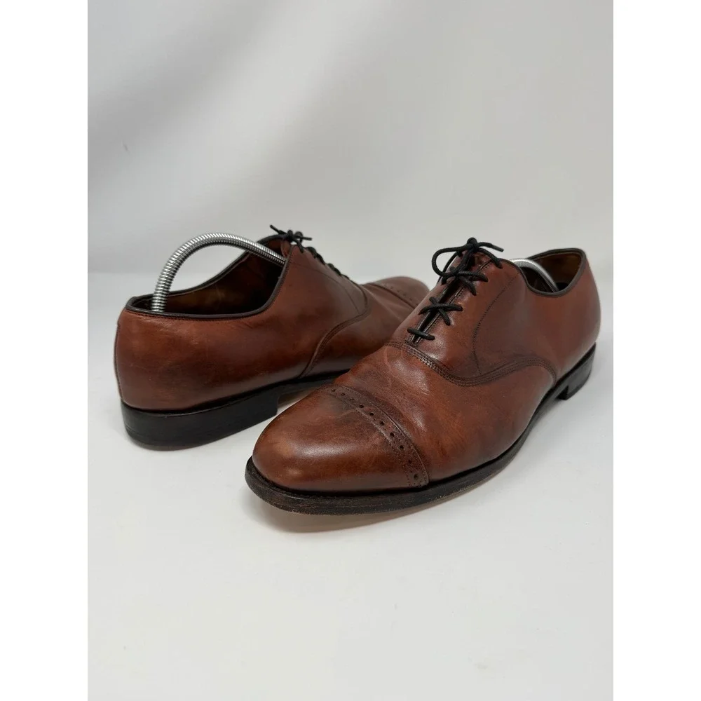 Allen Edmonds Fifth Avenue Brown Leather Cap Toe Oxford Dress Shoes Mens‎ 14D